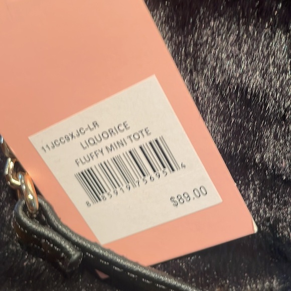NWT Juicy Couture Black Faux Fur Mini Tote or Crossbody MSRP $89 - Picture 6 of 10